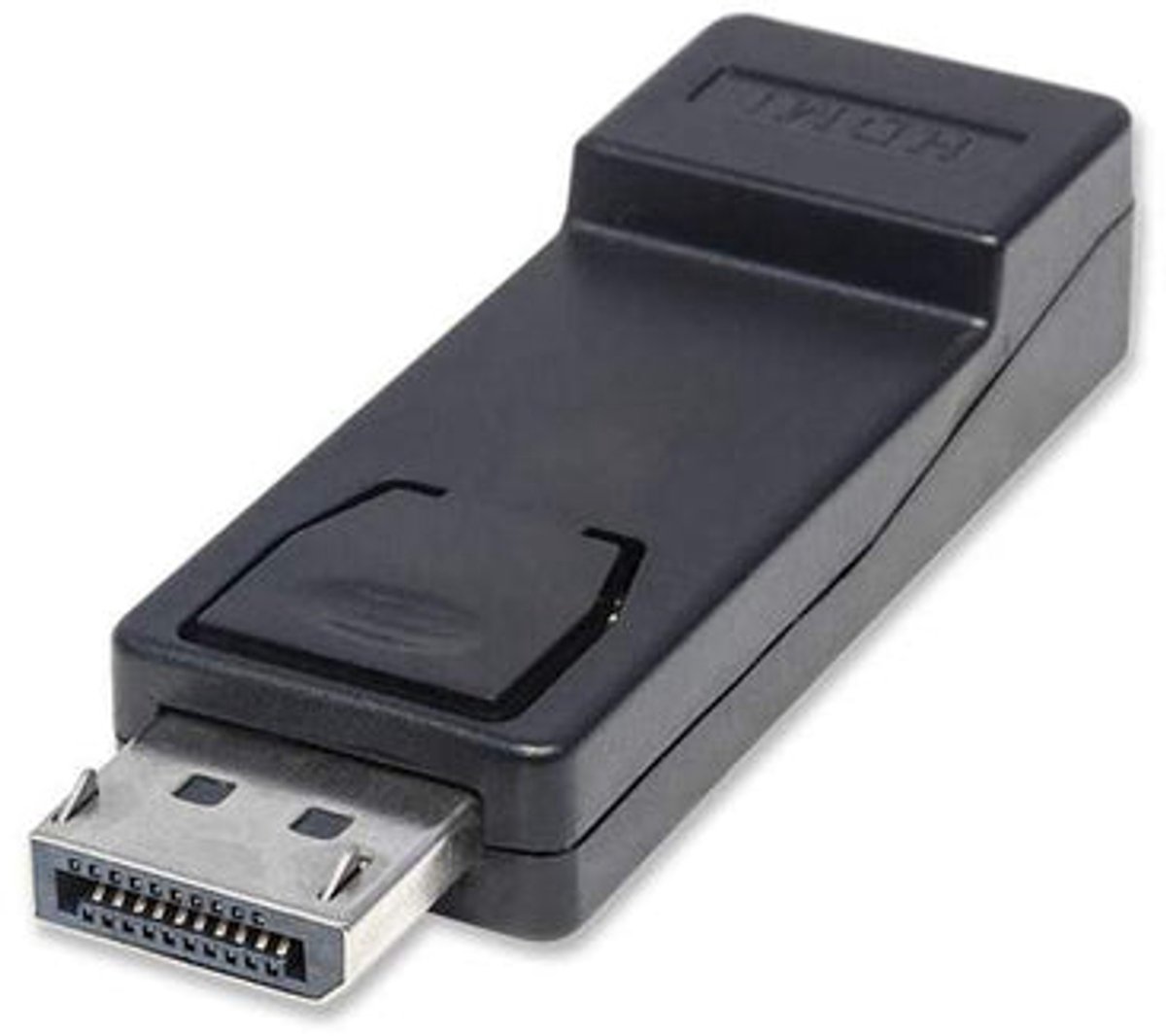 Manhattan 151993 DisplayPort Adapter [1x DisplayPort stekker - 1x HDMI-bus] Zwart UL gecertificeerd, Vergulde steekcont