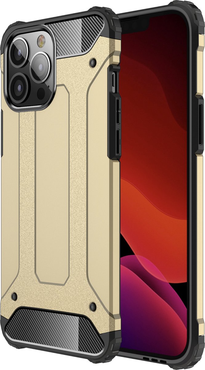 Backcover geschikt voor Apple iPhone 14 - Goud - Shockproof Armor Hoesje