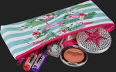 etui Flamingo Strepen - PVC pennenhouder make-up tasje pennenetui