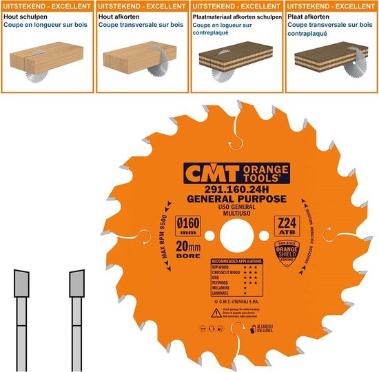 CMT 223.072.10M Zaagblad voor Corian en PVC 250 x 30 x 72T | CMT Online