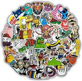 *** Random Sticker mix met 50 verschillende stickers - voor Fiets, Step, Laptop, Skateboard, Koffer, Helm,etc. - van Heble® ***