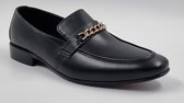 FLEX - Chaussures Homme - Chaussures à enfiler Homme - Mocassins Homme - Zwart - Taille 40 - Cuir Véritable