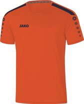 JAKO Shirt Power Korte Mouw Dames Oranje-Marine Maat 34