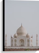 Canvas - Taj Mahal - India - 40x60 cm Foto op Canvas Schilderij (Wanddecoratie op Canvas)