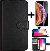 Hoesje Geschikt voor Apple iPhone 6/6S Super Wallet case/ book case/hoesje + gratis protector kleur Zwart
