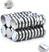 Brute Strength - Super sterke zelfklevende 3M magneten - Rond - 15 x 3 mm - 60 Stuks - Kleef Magneten - Neodymium magneet sterk - Voor koelkast - whiteboard