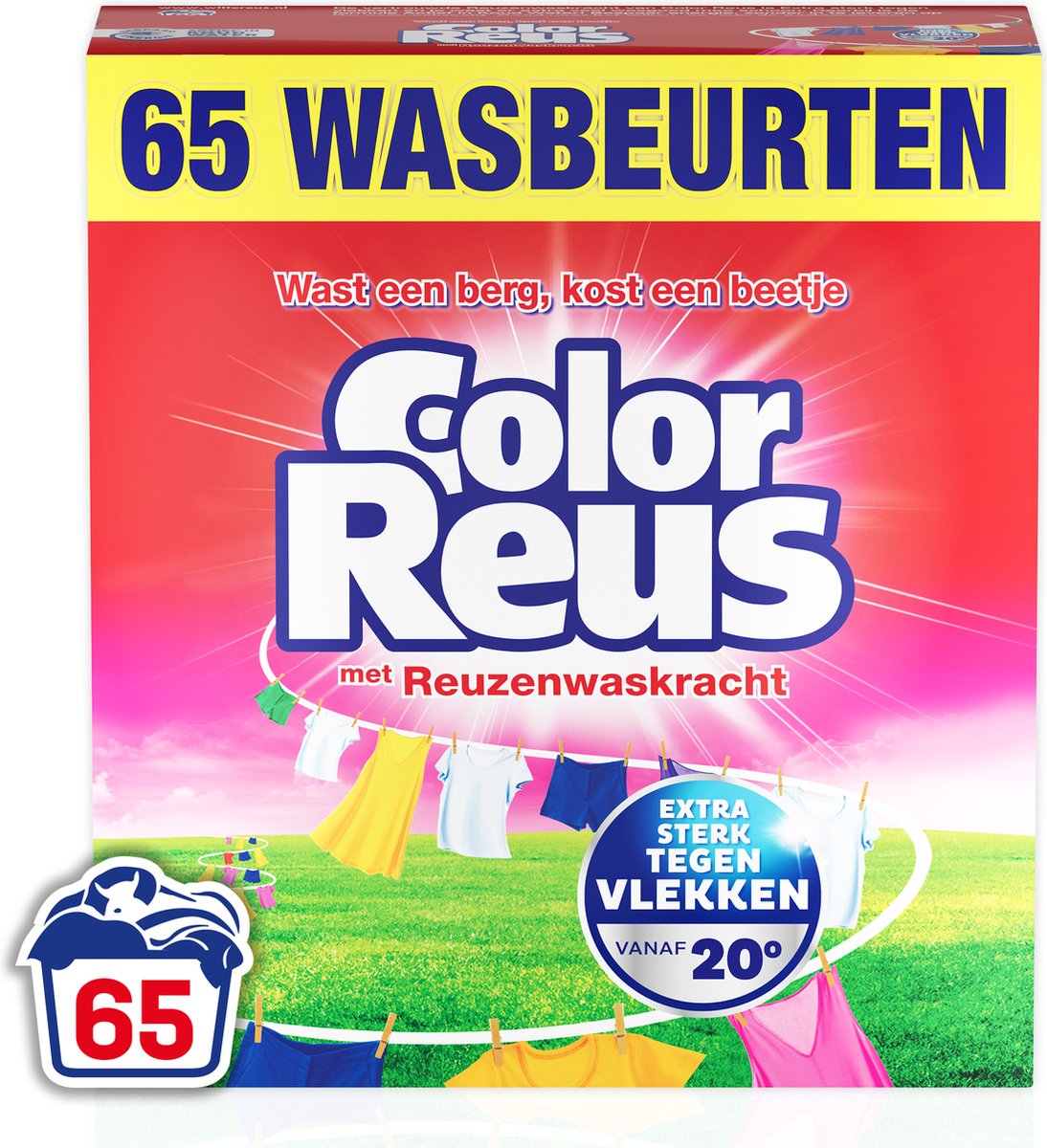 Color Reus Waspoeder Wasmiddel - Witte Reus - Voordeelverpakking - 65 wasbeurten - Color Reus