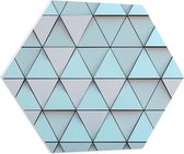 PVC Schuimplaat Hexagon - Geometrisch Ruit Patroon in Blauwe Kleur - 80x69.6 cm Foto op Hexagon (Met Ophangsysteem)