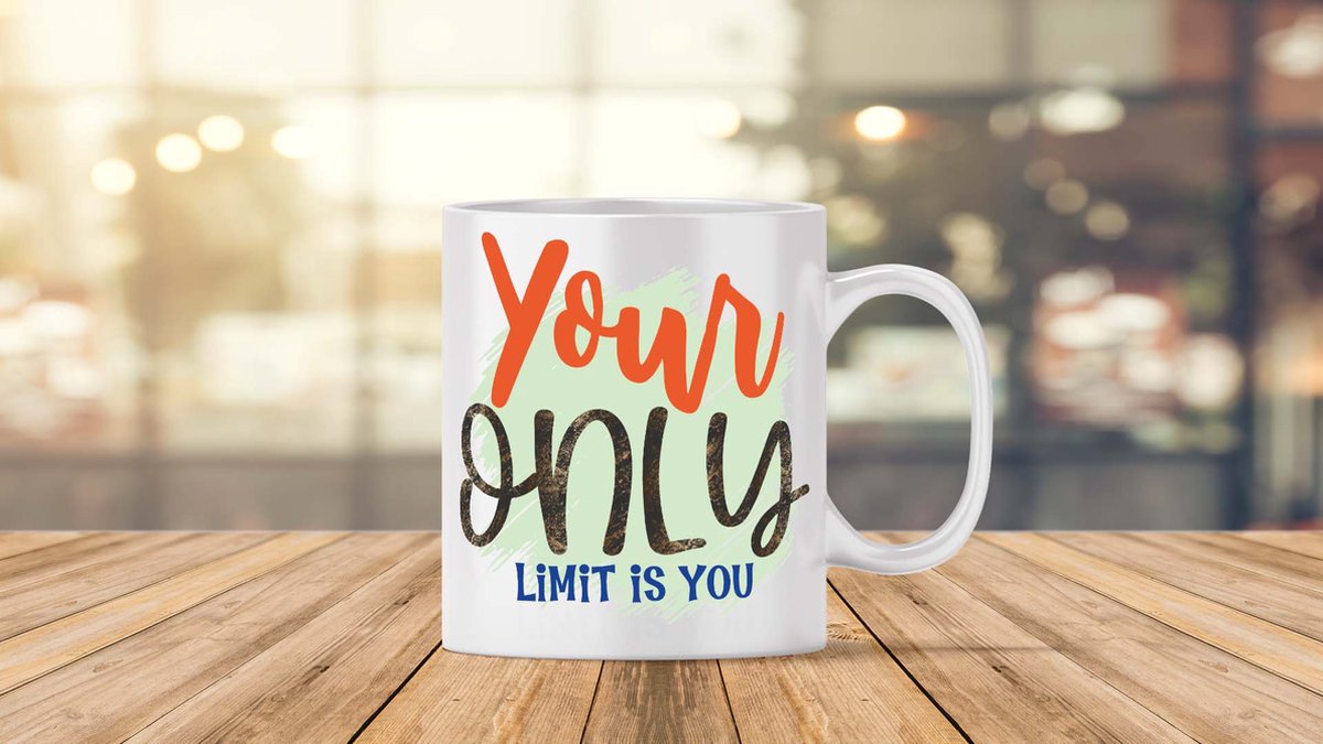 Mok your only limit is you - Liefde - positief - cute - cadeau - love - creatief - motivation
