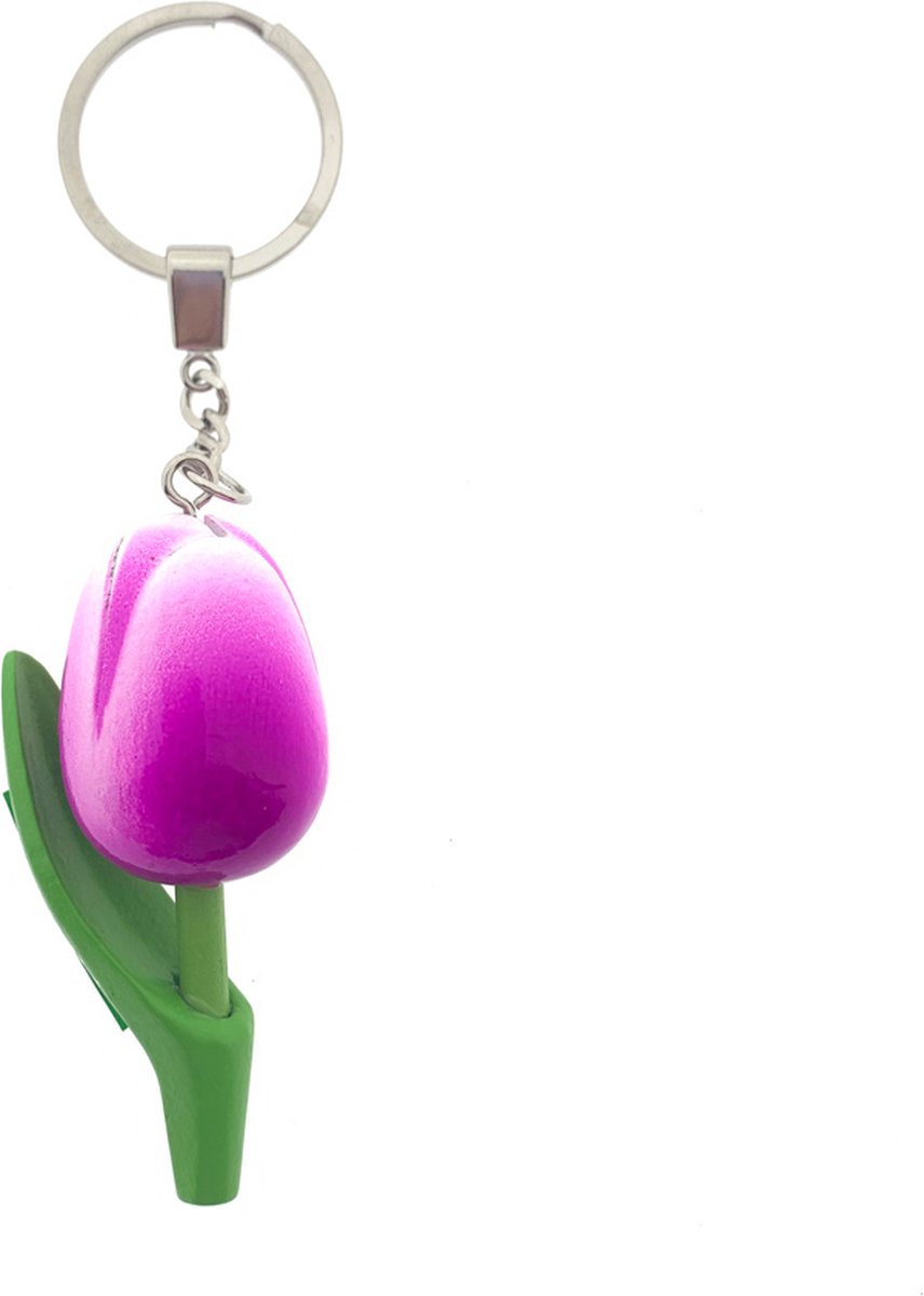 Sleutelhanger Tulp - Paars/Wit - Souvenir Sleutelhanger