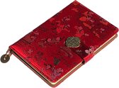 Cahier Chinois Yun Brocart - Journal - Journal - La vie chinoise rouge - Hardcover avec fermeture magnétique - 22 x 15 cm - Couleur rouge.