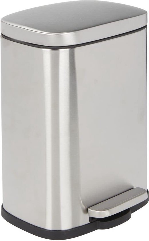 Petite Poubelle De Salle De Bain Avec Couvercle, 5L-1,3 Gal En Acier