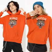 Oranje Koningsdag Hoodie Queen Tiger - Maat XL - Uniseks Pasvorm - Oranje Feestkleding