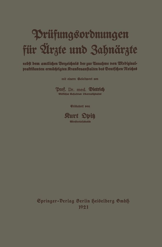 Leitfaden Der Prüfungsordnungen Für Ärzte Und Zahnärzte - cover