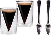 Dubbelwandige latte macchiato-glazen, koffieglas, theeglazen - mokkakopjes , Koffiekopjes , espressokopjes - kopjes - Cappuccino kopjes 2 x 70 ml