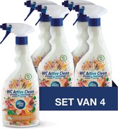 4x Ambi Pur Wc Active Clean Spray Citrus & Waterlelie 750 ml