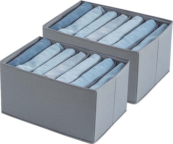 Withosent Wardrobe Storage System, 8 Pieces, Foldable Clothes Storage Box, Fabric Underwear Organiser Drawer Divider for Bras, Socks, Ties