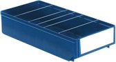 Stellingbak,magazijnbak, materiaalbak, onderdelenbak met de afmeting van 40 x 18,6 x 8,3 cm (LxBxH) verpakt per 5 stuks.