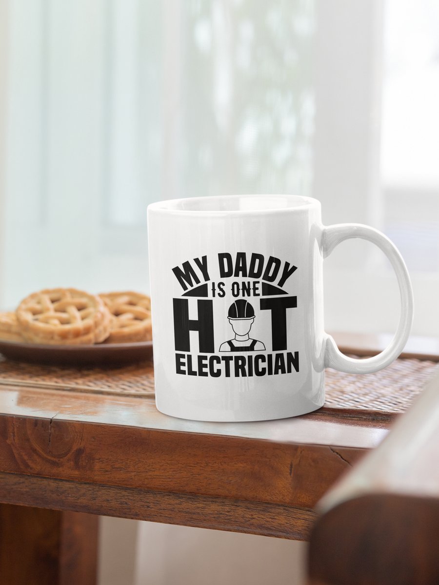 Rick & Rich Mok - Mok Daddy Electrician - Mok Electrician - Mok met opdruk - Grappige Mok - Witte koffie mok bedrukt - Witte thee mok - Mug quote - Mok met quote - Cadeau voor man - Cadeau voor vrouw
