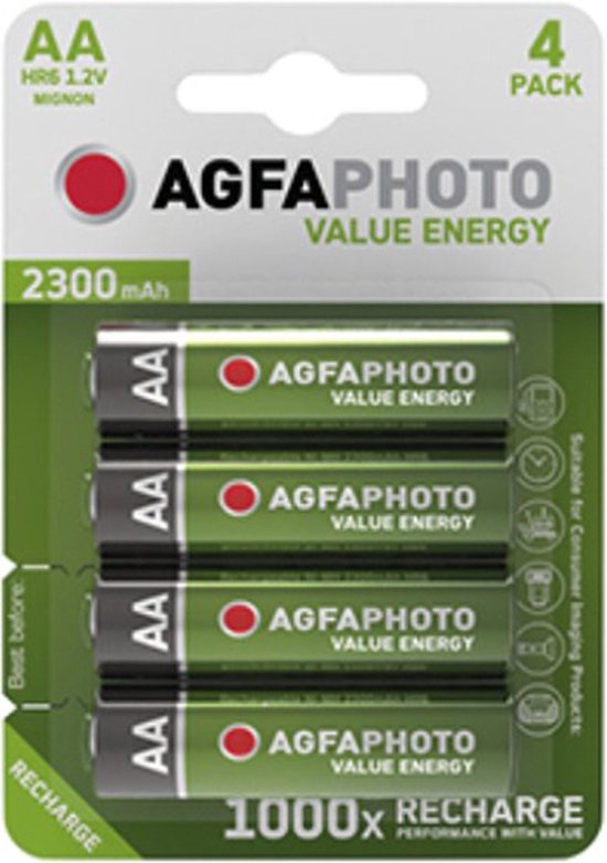 AgfaPhoto 4x AA Ni-Mh Mignon 2300 mAh batterijen