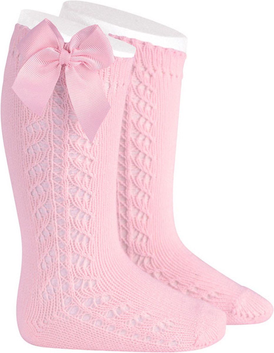 Cóndor Kniekous Side Openwork Met Strik | 2599/2 | Roze | 3-6 mnd | Maat 00