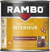 Rambo Pantserlak Interieur - Transparant Zijdeglans - Houtnerf Zichtbaar - Warm Mahonie - 0.75L