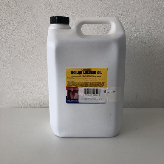 Langlow Boiled linseed oil (gekookte lijnolie) 5 liter bol
