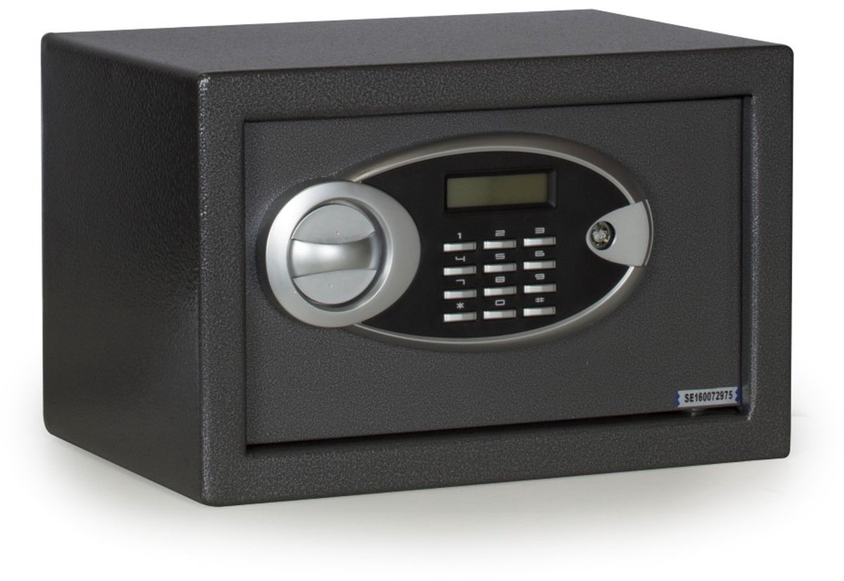 Elektronische kluis LCD - Zwart - 31x20x20cm - Wand- en vloerbevestiging - incl. sleutels en batterij