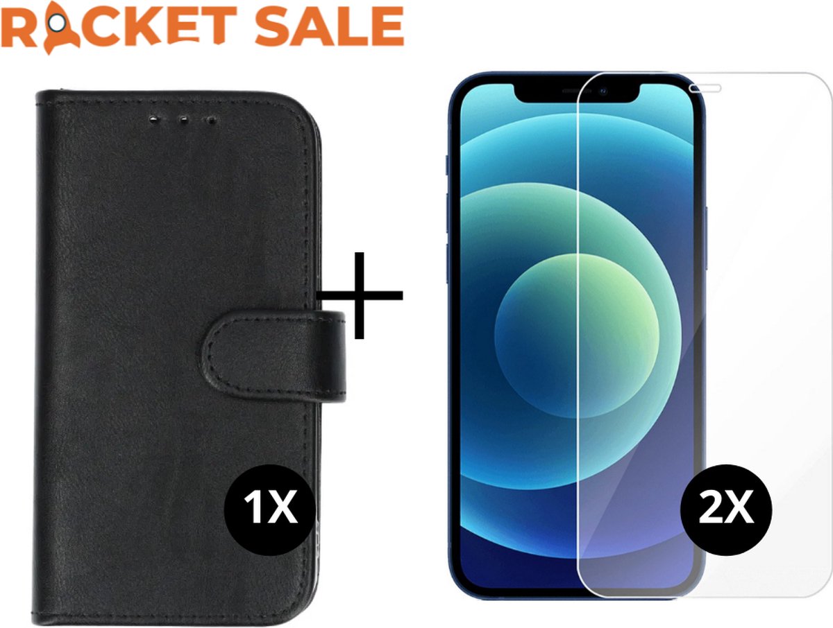 Rocket Sale ® Apple iPhone 12/12Pro Bookcase + Screen protector - iPhone 12/12Pro book case - Polar Bear - iPhone 12/12Pro 2x screen protector