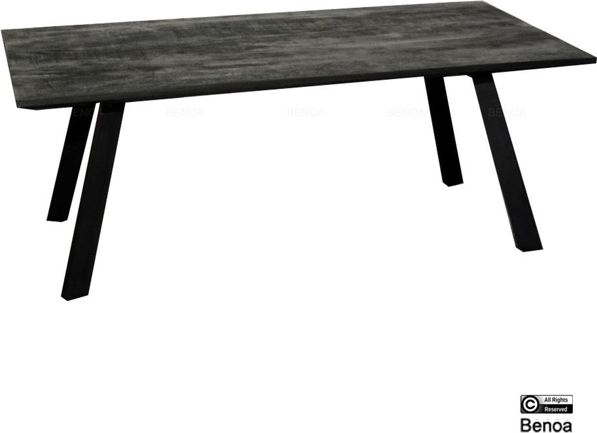 Salontafel Berlin rechthoekig mangohout 120x60 cm - Zwart