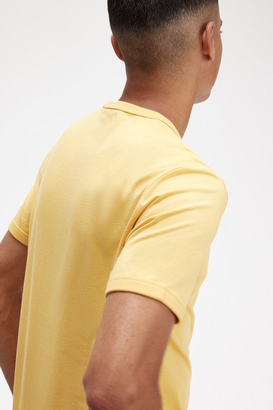 Fred Perry Ringer regular fit T-shirt M3519 - korte mouw O-hals - Golden Hour - geel - Maat: