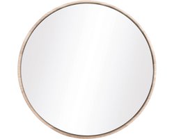 Gazzda Look Mirror Ronde Wandspiegel Whitewash - Eikenhout - Spiegel voor aan de Muur - Hal - Woonkamer - Decoratie - Scandinavisch - Ø 22 cm