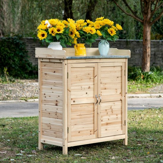 Outsunny Gartenschrank avec galvanisé Griffen und erhöhtem Edge 84B-629