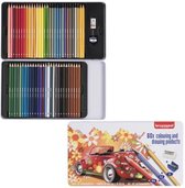 Bruynzeel - Boîte de coloriage 60 pièces avec crayons, gomme et taille-crayon - Coccinelle Super Sixties