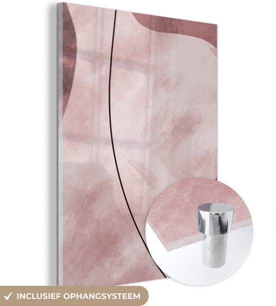 MuchoWow® Peinture sur verre 60x80 cm - Peinture sur verre - Abstrait - Formes - Couleurs - Art - Photo sur verre acrylique - Peintures