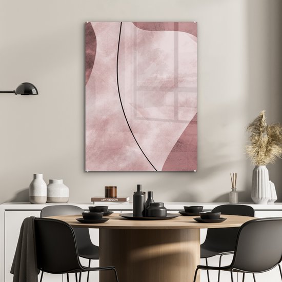 MuchoWow® Peinture sur verre 60x80 cm - Peinture sur verre - Abstrait - Formes - Couleurs - Art - Photo sur verre acrylique - Peintures