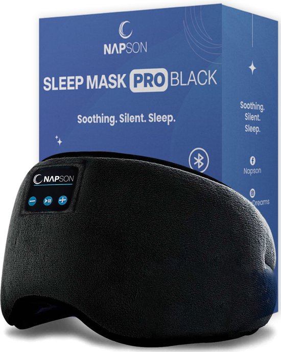 Napson Slaapmasker PRO - Bluetooth Speakers - Oogmasker Slaap - 100% Verduisterend - Zwart