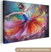 Canvas Schilderij Schilderij - Olieverf - Dans - Ballerina - 120x80 cm - Wanddecoratie