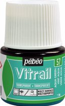Glasverf - Transparan Glanzend - Pebeo Vitrail Transparant - 57 aqua green - 45 ml