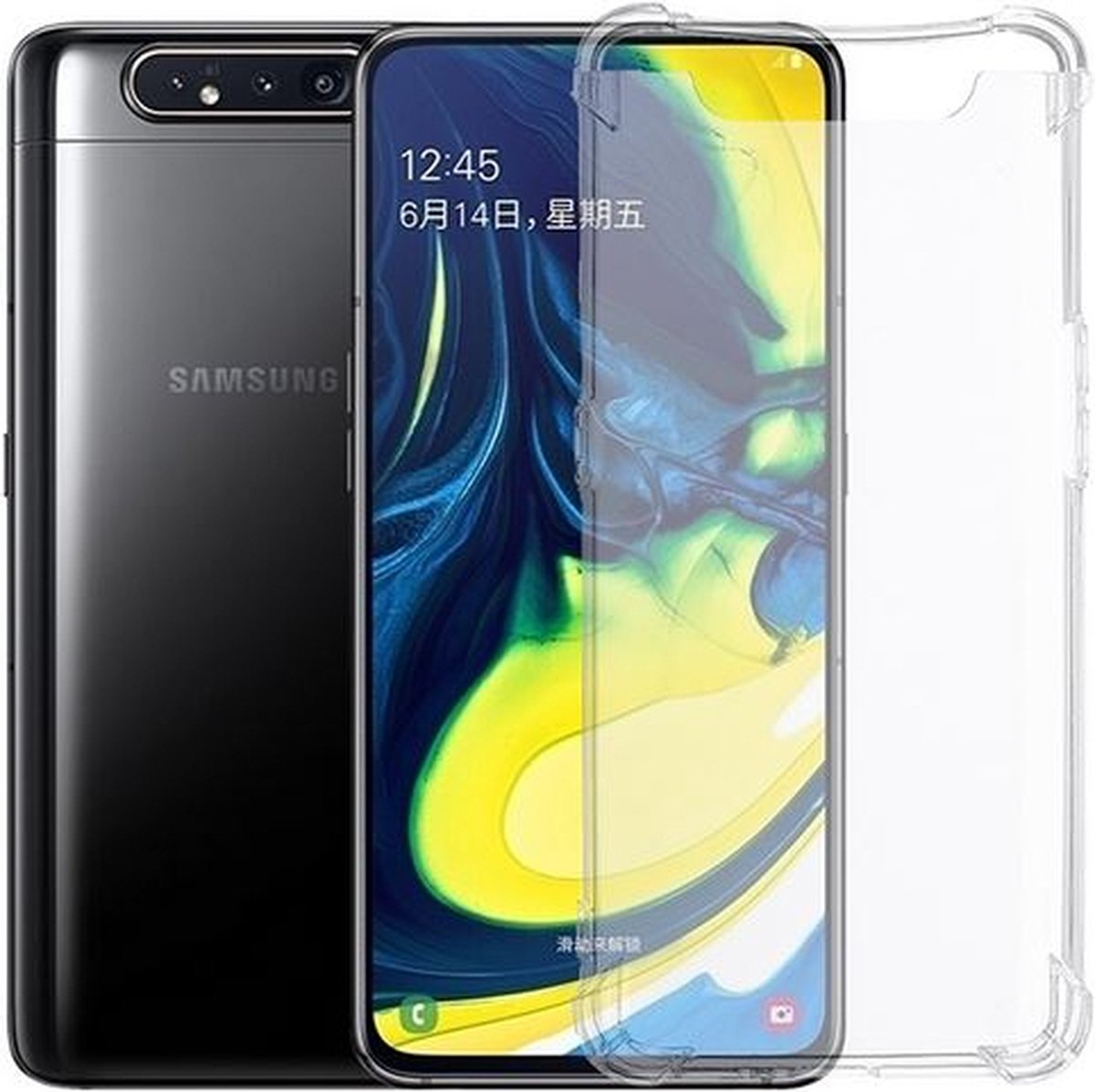 Hoesje voor Samsung Galaxy A80 backcover Shockproof siliconen Transparant