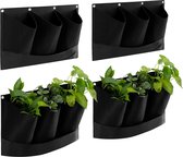 Navaris Plantenhangerset voor 12 planten - Hangpot 4x 3 - Plantenhanger voor binnen of buiten - Hangende plantenbak voor balkon, vensterbank of reling