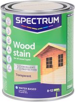 Spectrum beits - Transparant -Wood stain- 750 ML- Semi transparant - Indoor en outdoor bruikbaar - na 4 uur stofdroog- na 12 uur overschilderbaar - Uitstekend weersbestendige beits - Mooie houtbescherming