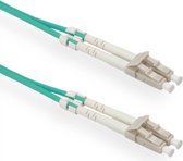 LC Duplex Optical Fiber Patch kabel - Multi Mode OM3 - turquoise / LSZH - 1 meter