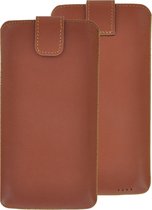 Pearlycase hoesje Geschikt voor Samsung Galaxy S22+/ S23+- Leer Etui - Cognac Bruin