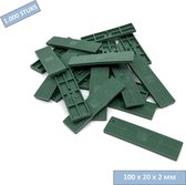TQ4U Stelplaatje - Uitvulplaatje - Beglazingsblokje - 20 x 100 x 2 mm - Kunststof - Grootverpakking 1.000 stuks