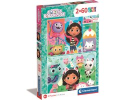 foto van Clementoni - Puzzel - 2x60 Stukjes - Gabby's Dollhouse - Puzzels Voor Kinderen - Vanaf 4 Jaar