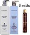 Lanza Healing Smooth Glossifying Shampoo 1000ml & Lanza Healing Colorcare De-Brassing Blue Conditioner 1000ml