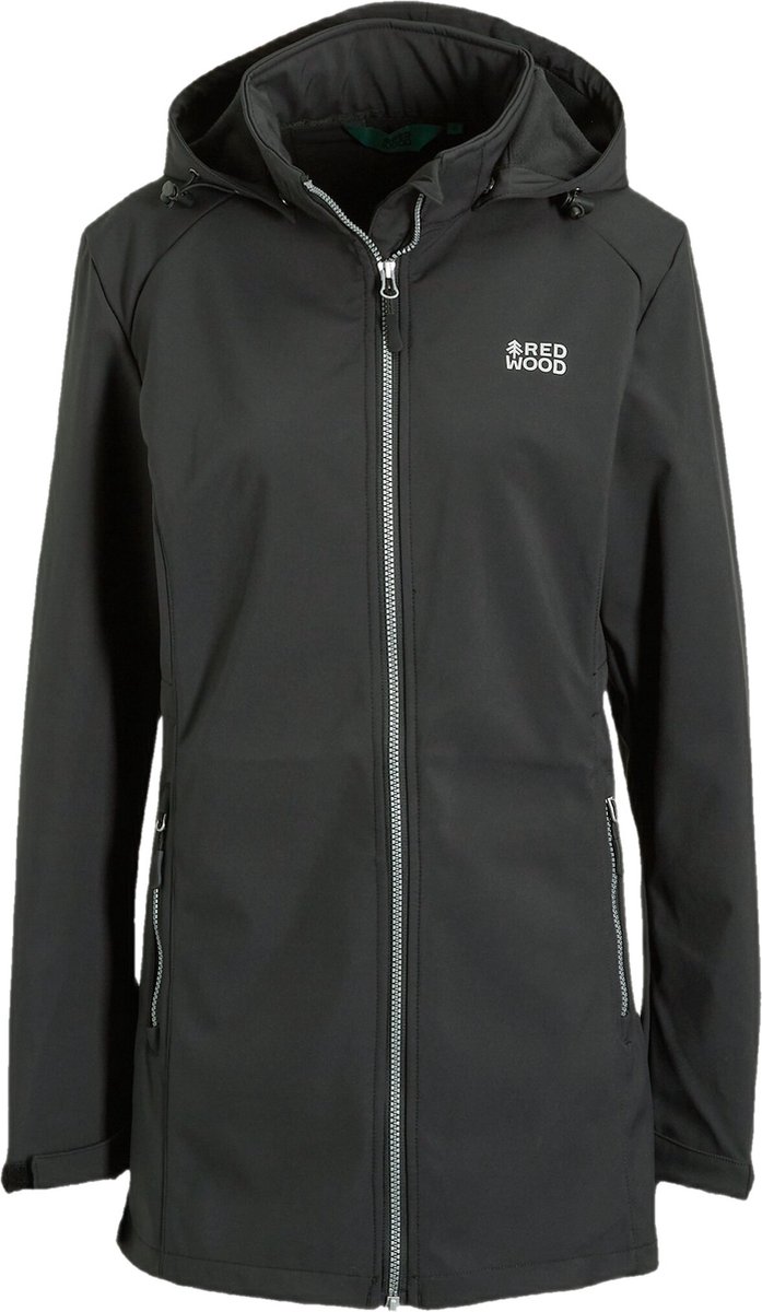 Redwood Felicia Softshell Parka Dames Ongevoerde softshell Zwart