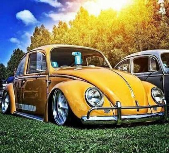 Diamond painting de luxe 40x40cm - Jaune Volkswagen