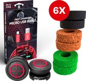 ProFPS Mega Pack geschikt voor PlayStation 4 (PS4) Controller - Precision Rings + Thumbsticks Domed + Micro USB Oplader - eSports Gaming Accessoires